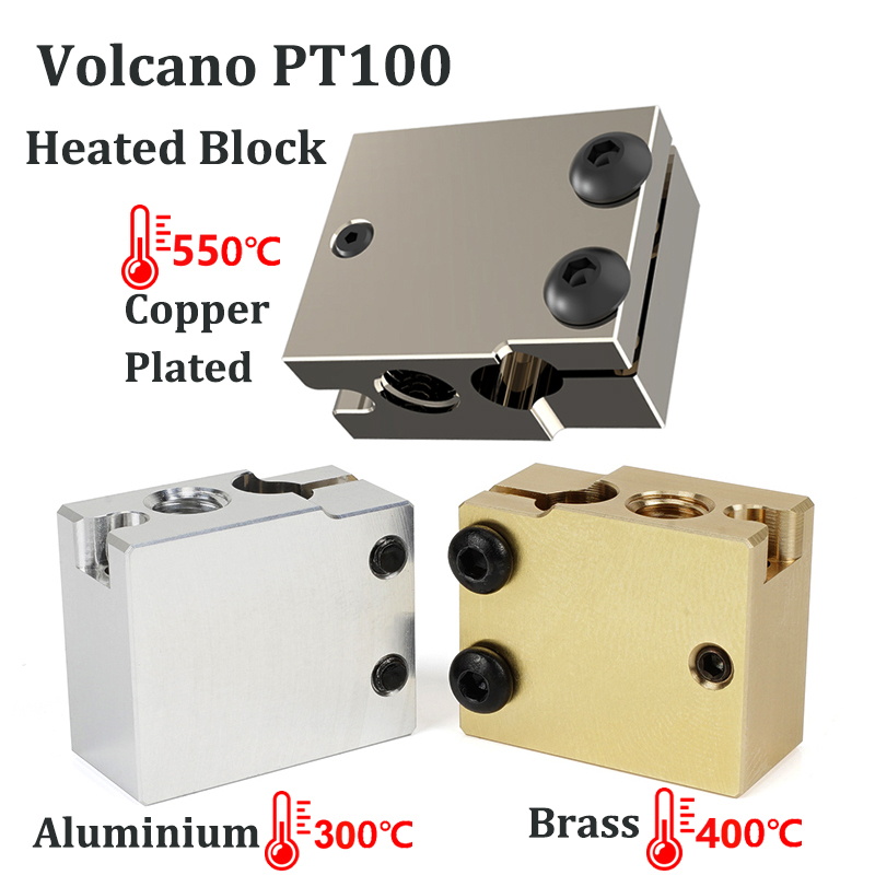 Direct Drive Extruder - Bloque calefactor Volcano PT100 de alta