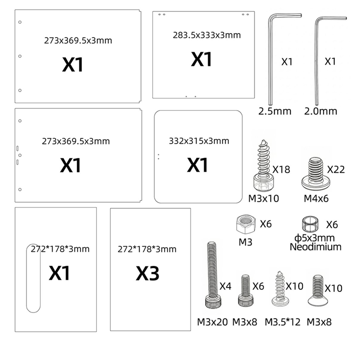 Enclosure 3D Printer - [PACK ECONÓMICO] Kit de Cubierta Protectora