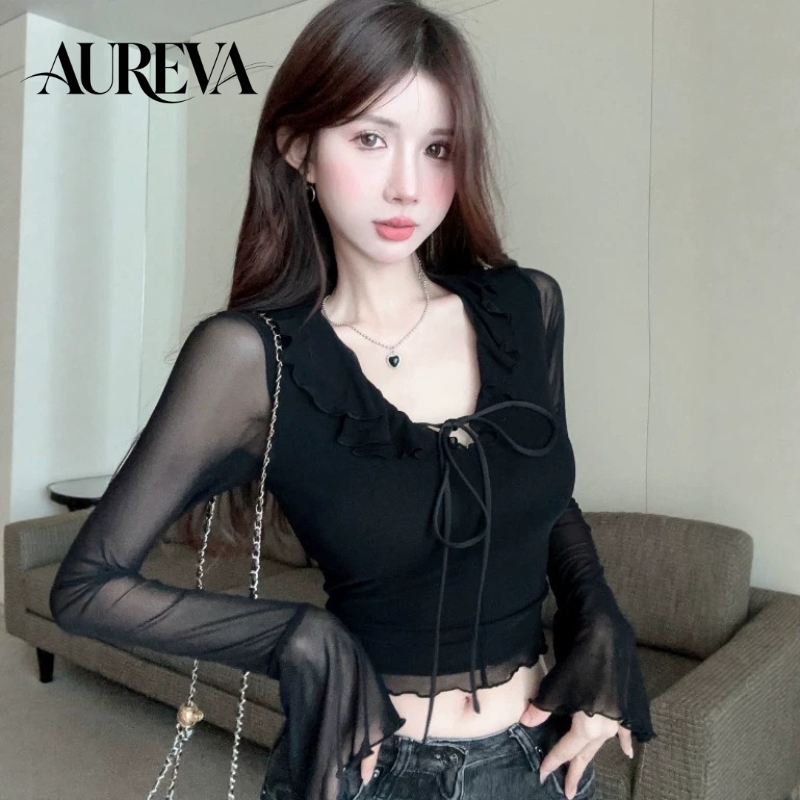 Resin Vat - Blusa Interior Transparente de Malla con