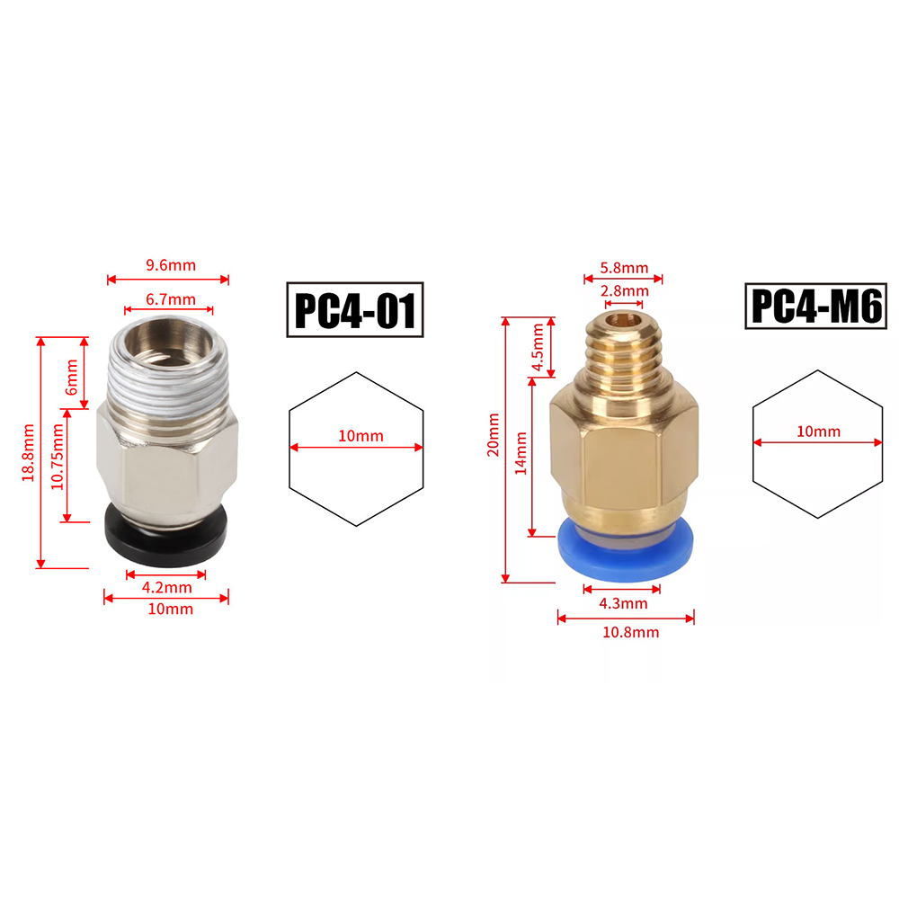 10 piezas/lote Conectores Neum - Bowden Tube reseña y precio