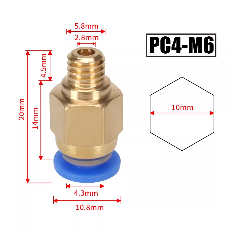 10 unidades/lote Conector neum - Bowden Tube reseña y precio